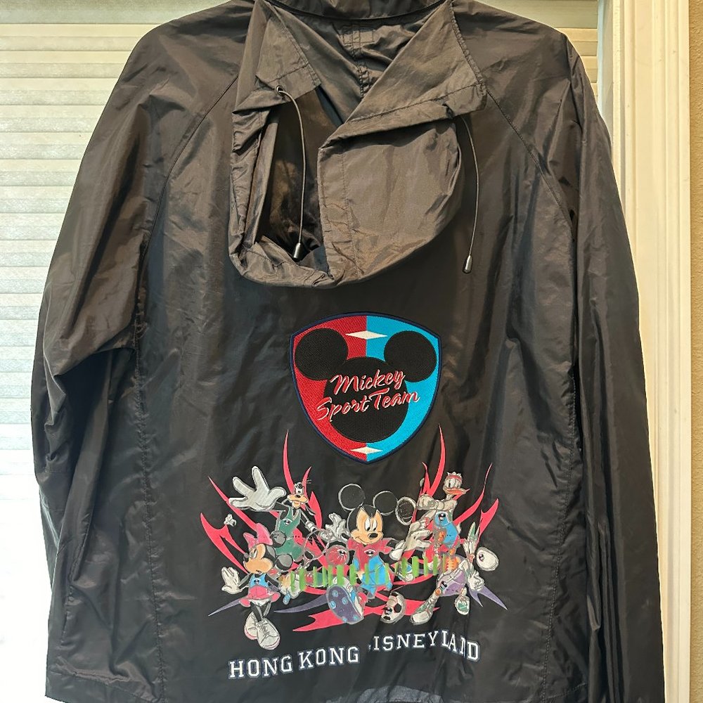 Disneyland Hong Kong Hooded Zip Up Packable Windbreaker Jacket, Size M